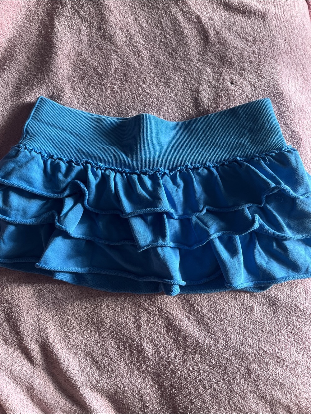 Edikted Bright Blue Ruffle Mini Skirt